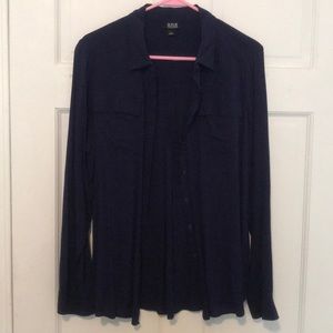 navy blue button up with pockets
